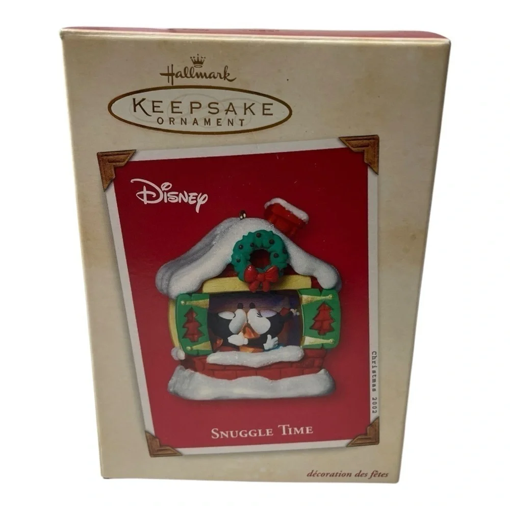 Vintage Hallmark Keepsake 2002 Snuggle Time Mickey Mouse & Minnie Ornament